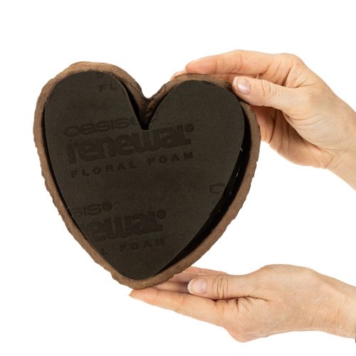 Product OASIS® Renewal® Floral Foam Heart, 18 cm, Brown, 2 Pack for Floristry