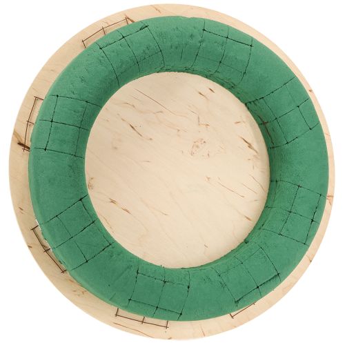 Floral foam wreath on wood wet floral foam green Ø29cm