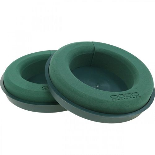 Product Floral foam ring with pad for arrangement green Ø24cm 2pcs