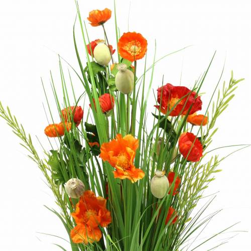 Floristik24 Decorative standing bouquet poppy artificial orange H77cm