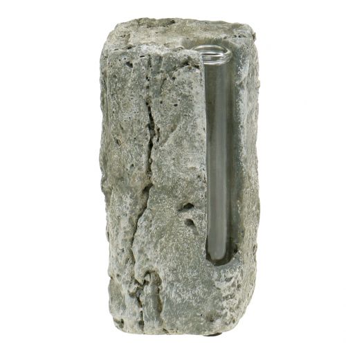 Floristik24 Concrete vase with test tube H15cm 3pcs