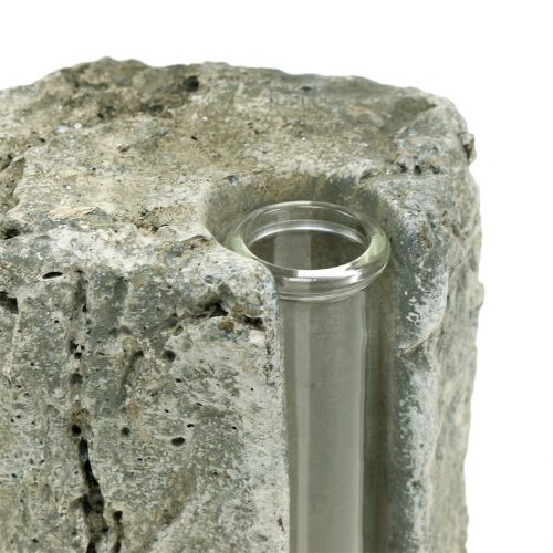 Floristik24 Concrete vase with test tube H15cm 3pcs