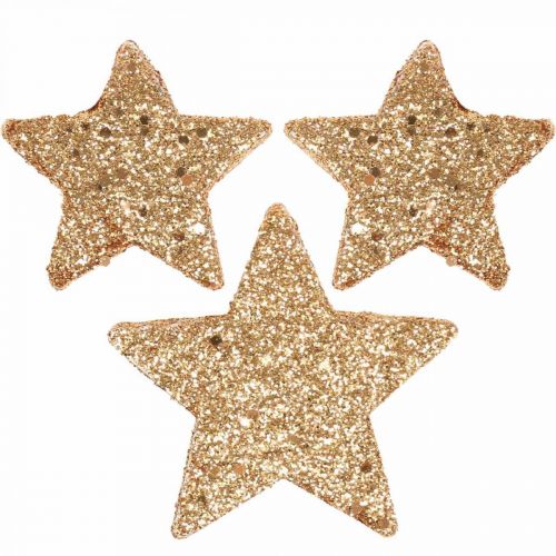 Floristik24 Scatter decoration Christmas stars glitter/orange Ø4/5cm 40p