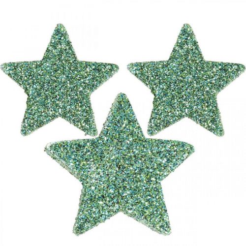 Scatter decoration Christmas stars scatter stars green Ø4/5cm 40p