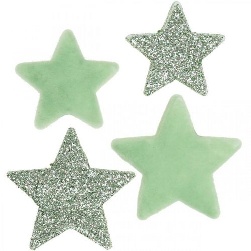 Scatter decoration Christmas stars scatter stars green Ø4/5cm 40p