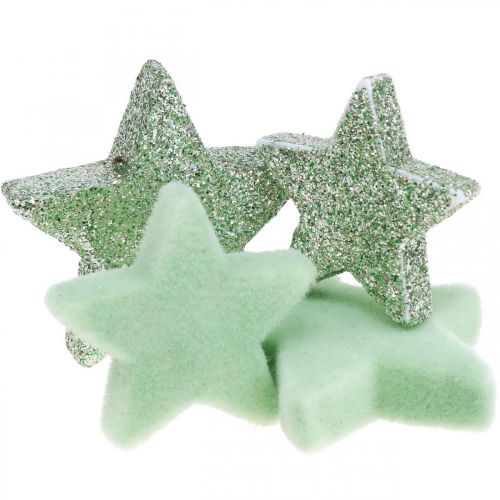 Product Scatter decoration Christmas stars scatter stars green Ø4/5cm 40p