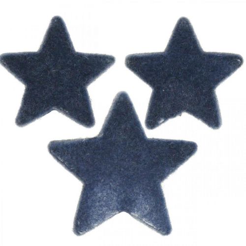 Floristik24 Christmas sprinkles, stars, blue Ø4/5cm 40p