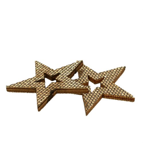 Product Wood Star Gold Decoration to control 4cm 48pcs
