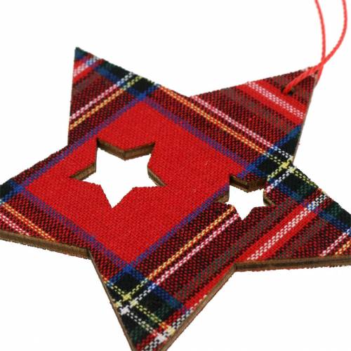 Floristik24 Christmas tree decorations Scottish Checked Red 8cm 12pcs