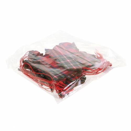 Floristik24 Christmas tree decorations Scottish Checked Red 8cm 12pcs