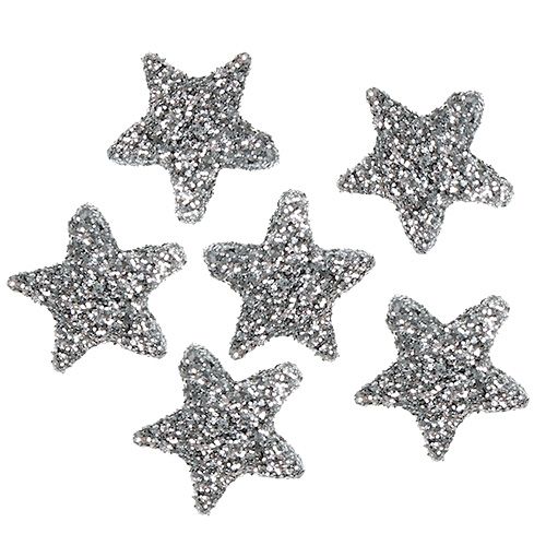 Floristik24 Star glitter 1,5cm to sprinkle silver 144pcs
