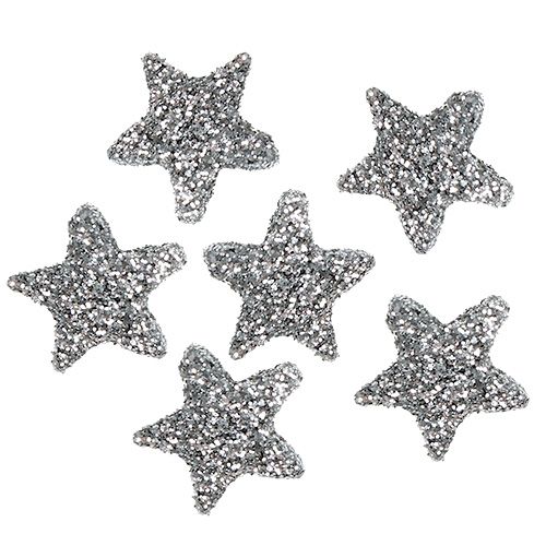 Floristik24 Star Glitter 1.5cm for sprinkling silver 144pcs