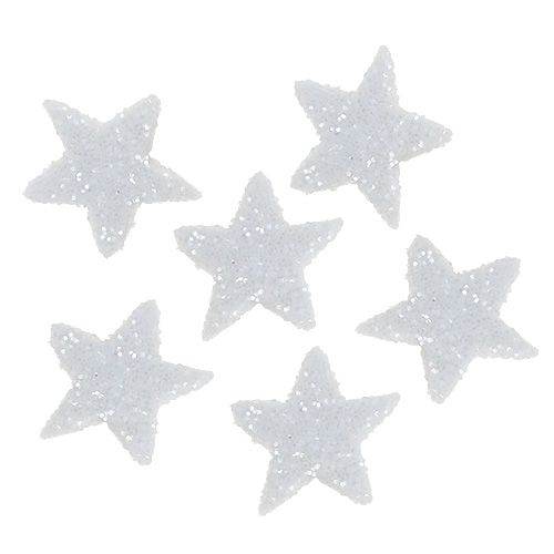 Floristik24 Star glitter 1,5cm for sprinkling white 144pcs