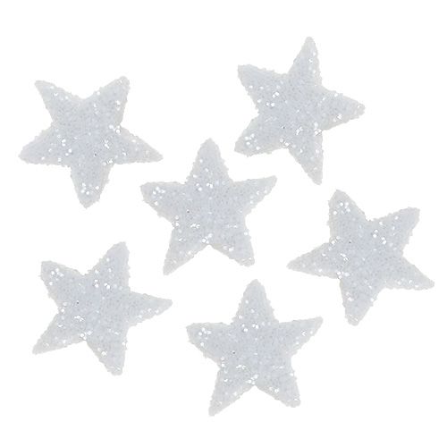 Floristik24 Star Glitter 1.5cm for sprinkling white 144pcs