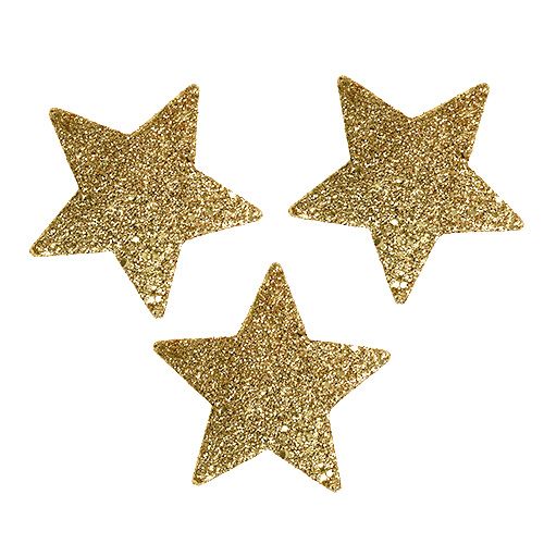 Floristik24 Stars gold 6.5cm with mica 36pcs