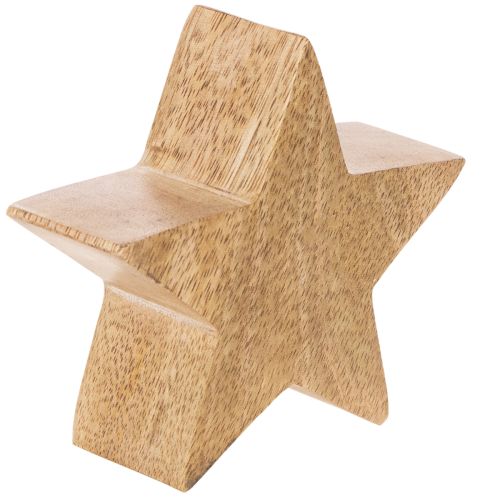Wooden Star Decoration Set, 10cm, Mint Green and White, Indoor Use | Floristik24.co.uk