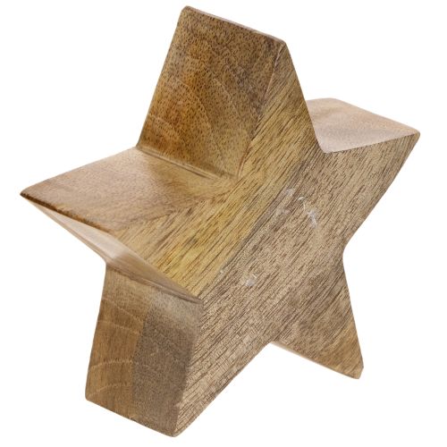 Wooden Gold Star Ornament - Set of 3, 10cm Diameter | Floristik24.co.uk