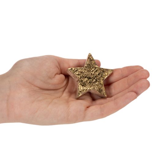 Wooden Decorative Star with Gold Coating 5cm - Set of 9 for Table Decoration | Floristik24.co.uk