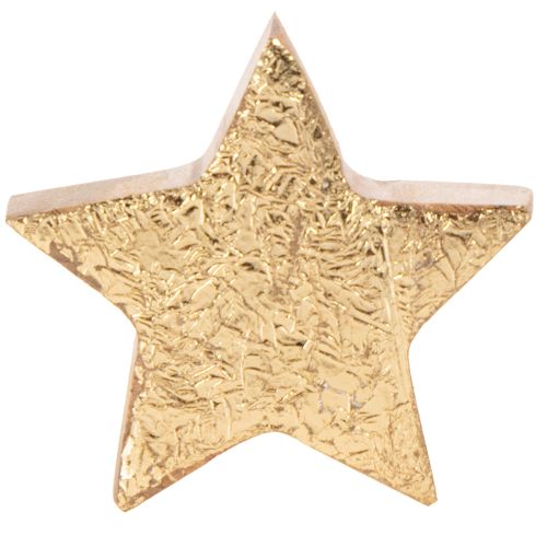 Wooden Decorative Star with Gold Coating 5cm - Set of 9 for Table Decoration | Floristik24.co.uk