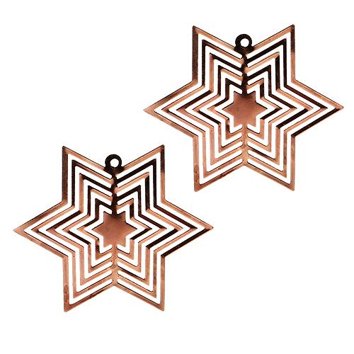 Floristik24 Star metal copper 6cm 24pcs