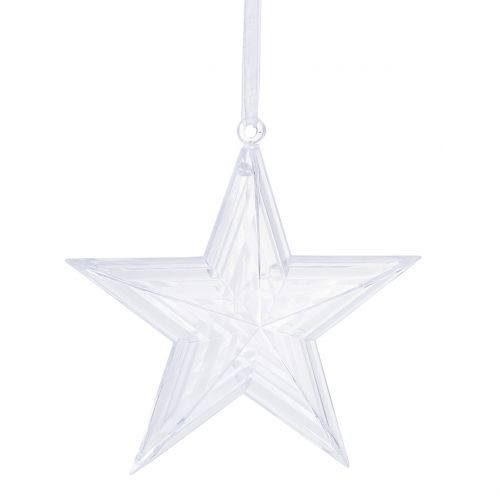Floristik24 Star for hanging plastic clear Christmas tree decorations 12cm 6pcs