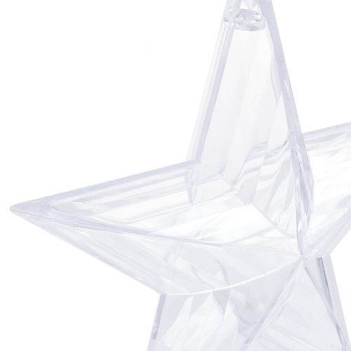 Product Star for hanging plastic clear Christmas tree decorations 12cm 6pcs