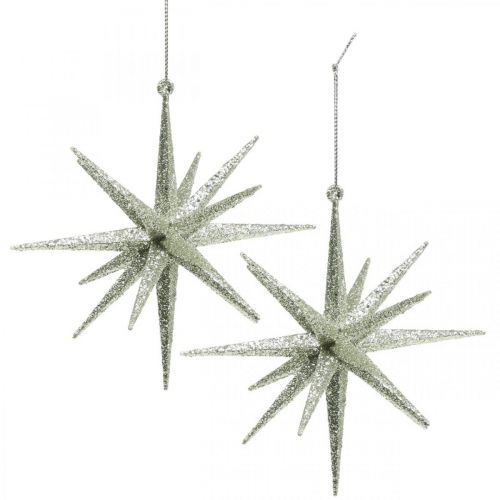 Floristik24 Christmas decoration star to hang champagne Ø15cm 4pcs