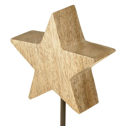 Product Wooden star natural wooden stars for standing H23cm 2 pcs