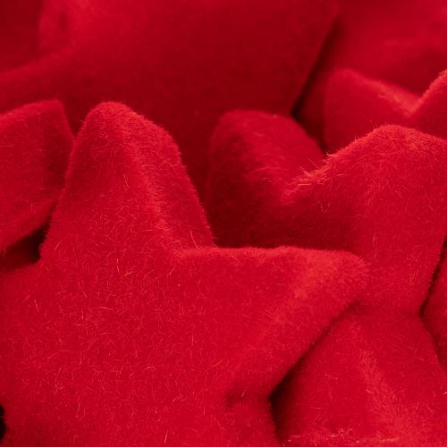 Red Flocked Decorative Stars 4-5cm Set of 40 | Floristik24.co.uk