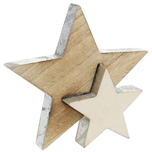 Floristik24 Wooden star nature 18cm