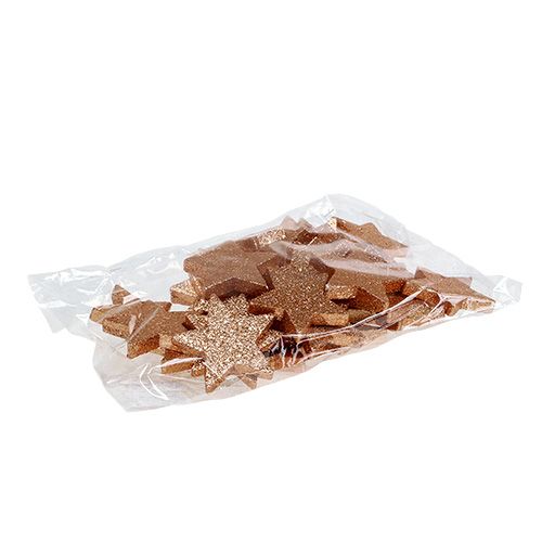 Floristik24 Stars copper 6,5cm with mica 36pcs