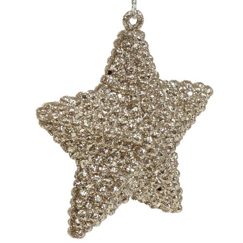 Product Star with mica champagne 7.5cm 12pcs