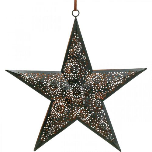 Christmas hanger star metal star black H25.5cm