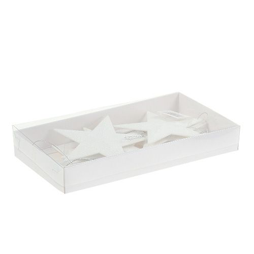 Floristik24 Star to hang white 11cm L19cm 6pcs