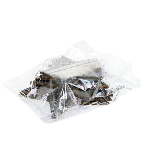 Product Christmas star with ornaments silver grey assorted 8cm - 12cm 9 pcs