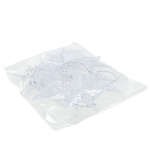 Product Star for hanging Transparent with glitter 9.5cm 12pcs