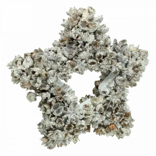 Star to hang up Christmas decoration white, glitter Ø15cm
