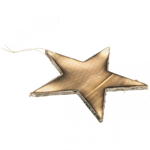 Floristik24 Wooden star to hang natural flamed Christmas decoration 20cm