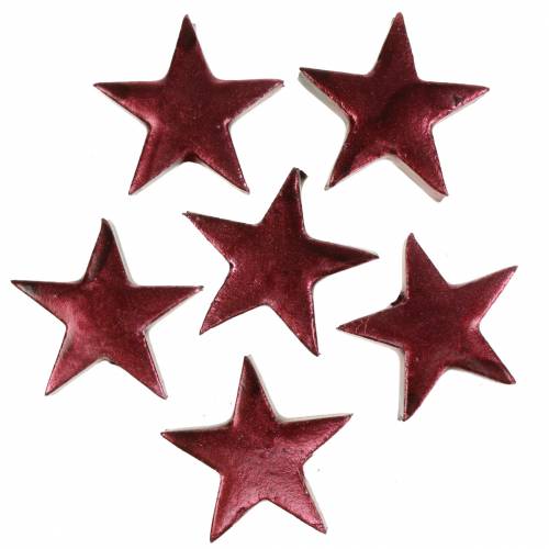 Floristik24 Deco star dark red 4cm 12pcs
