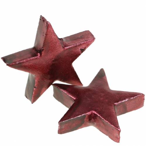 Floristik24 Deco star dark red 4cm 12pcs