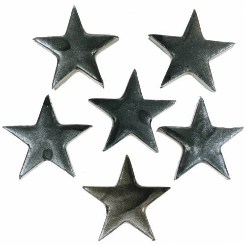 Floristik24 Deco star gray 4cm 12pcs