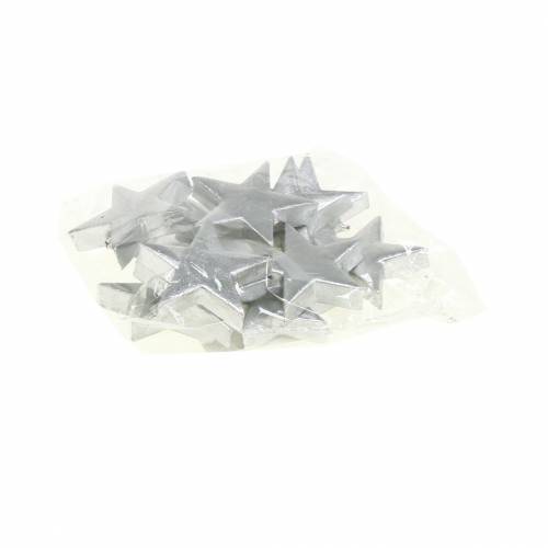 Floristik24 Deco stars silver 4cm 12pcs