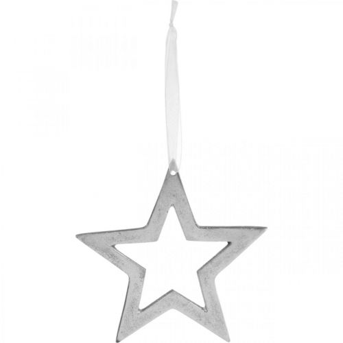 Floristik24 Star for hanging silver aluminum Christmas decoration 15.5 × 15cm