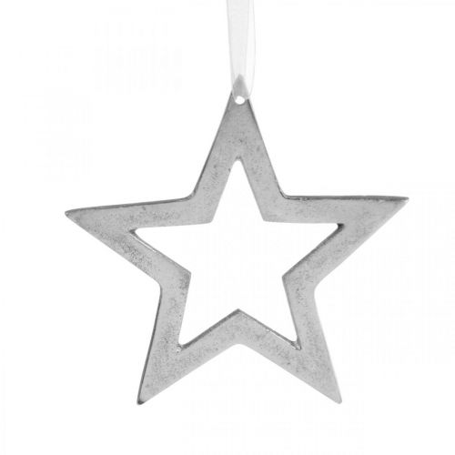 Floristik24 Star for hanging silver aluminum Christmas decoration 15.5 × 15cm