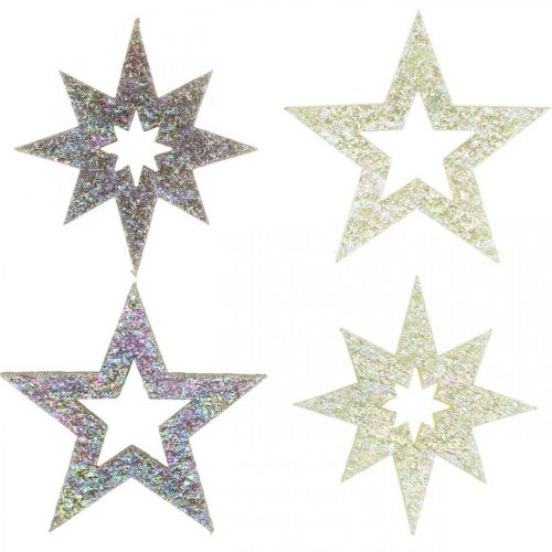 Floristik24 Decorative stars for handicrafts yellow, brown foam rubber 4cm 36pcs