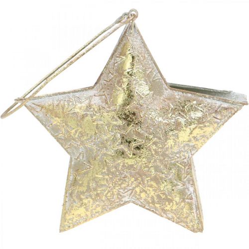 Product Decorative star metal for hanging and decorating Golden Ø13cm