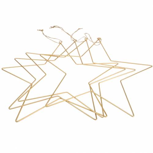 Product Decoration star for hanging golden metal Ø35cm 4pcs