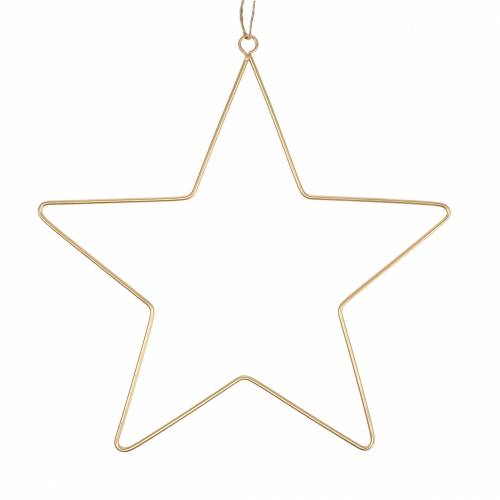 Floristik24 Decoration star for hanging golden metal Ø35cm 4pcs