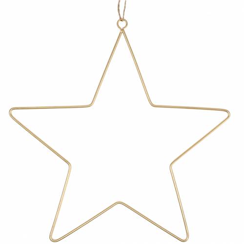 Floristik24 Decorative star to hang golden metal Ø50.5cm 2pcs