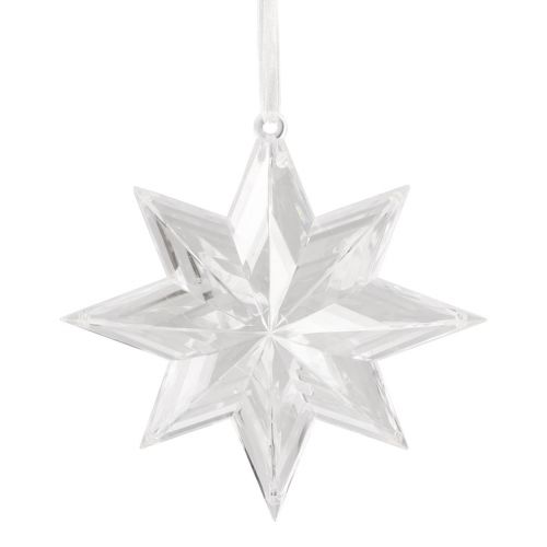 Floristik24 Star plastic clear for hanging 15cm 6pcs